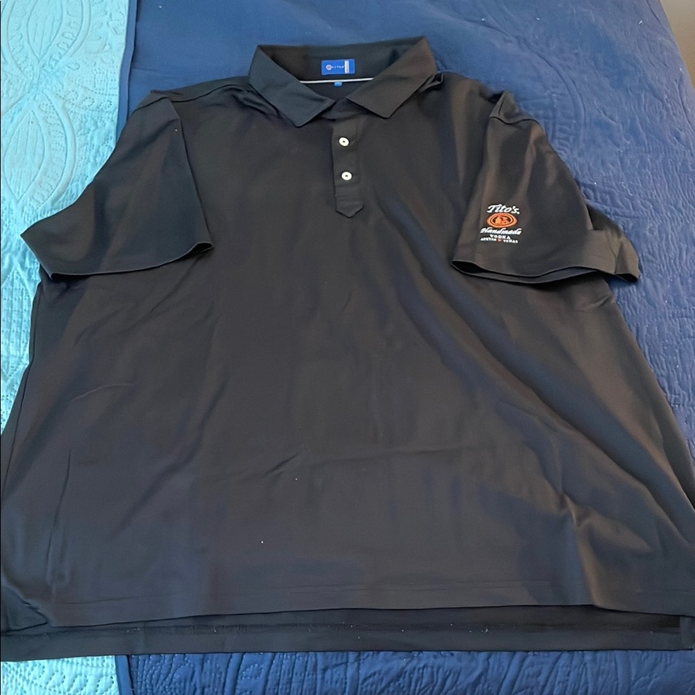 Tito’s Black Polo Shirt Golf Stitch